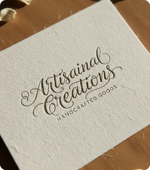 Letterpress card for Artisanal Creations