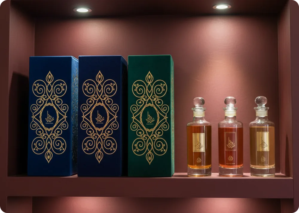 Ornamented perfume packaging